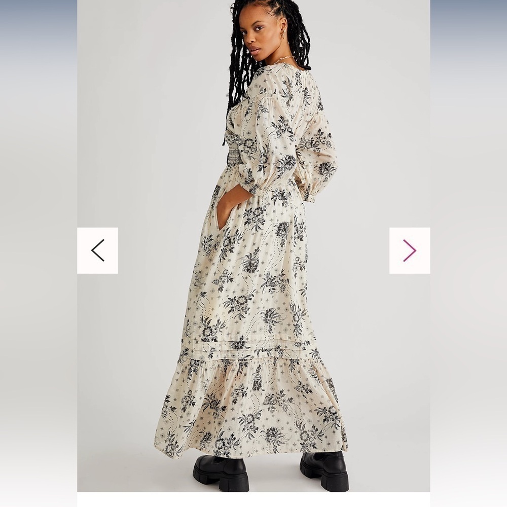 Free People Golden Hour Maxi Dress Color: Ivory Combo Small NWT - Picture 2 of 5